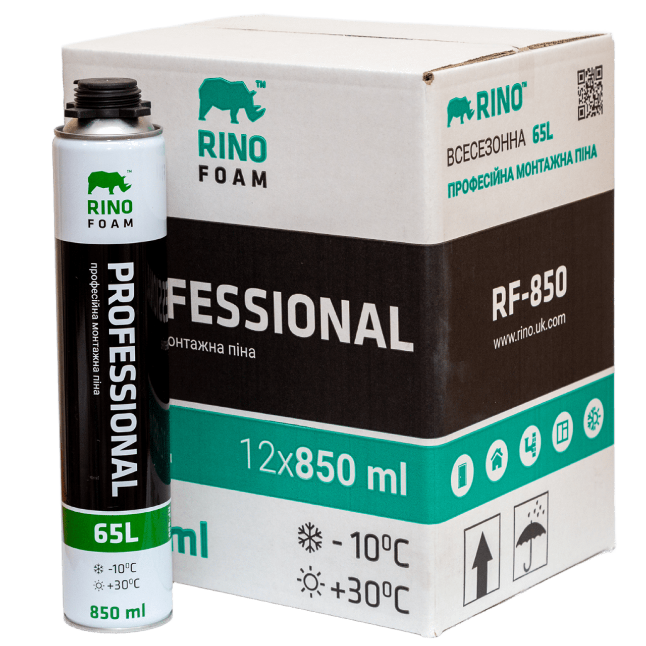 Ящик 12 шт./850 мл монтажної піни Rino Professional RF-850