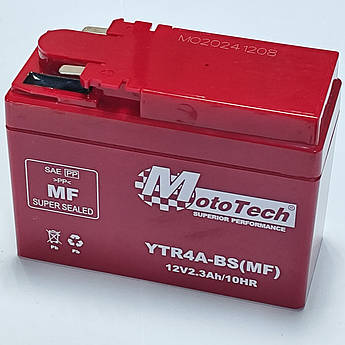 Акумулятор 12V 2.3Ah на скутер Honda, YTR4A (GEL) MotoTech 2025 рік