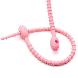 Стяжка силіконова Пуголовок 20 см Рожевий світлий