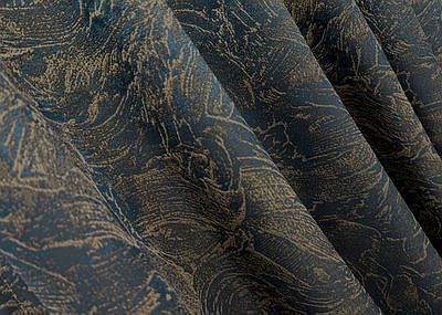 Шторна тканина жакард "Fantasy". Колір синій з золотистим. Код 1634ш