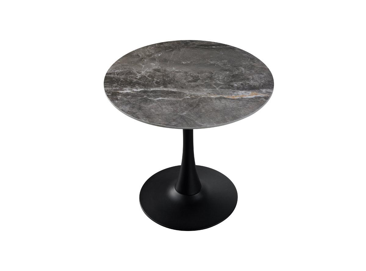 Стіл Опал (D=80), чорний/кераміка Армані грей, фото 1