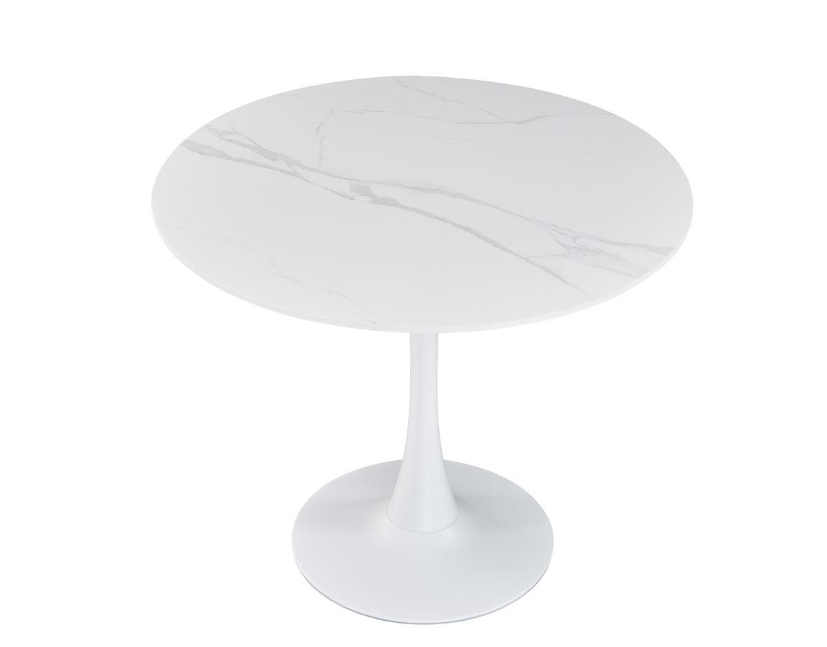Стіл Опал (D=80), білий/кераміка білий, фото 1