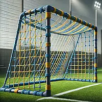 Сітка для воріт міні-футбольних безвузлова «ЕЛІТ 1.1 Патріот» синьо-жовта (пара)