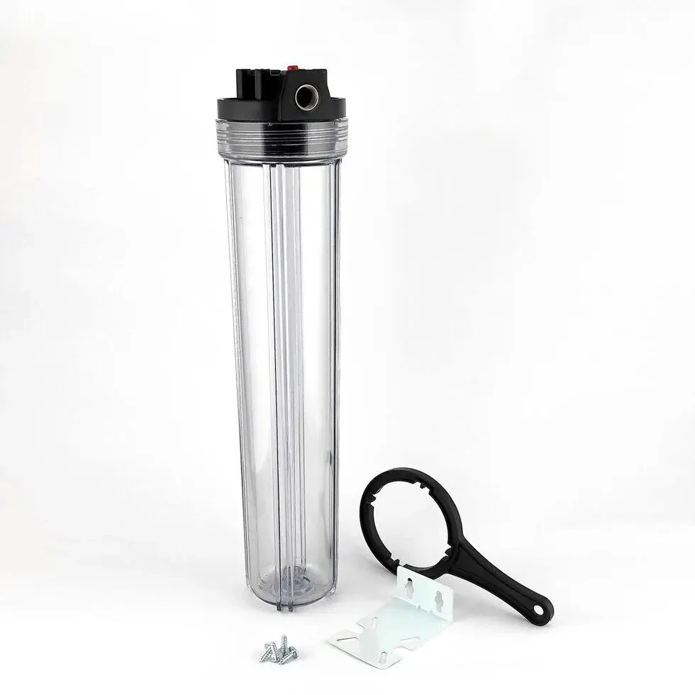 Колба Вig Вlue 20 "Slim 1" Аквакут в комплекті ключ, кріплення (Прозора)