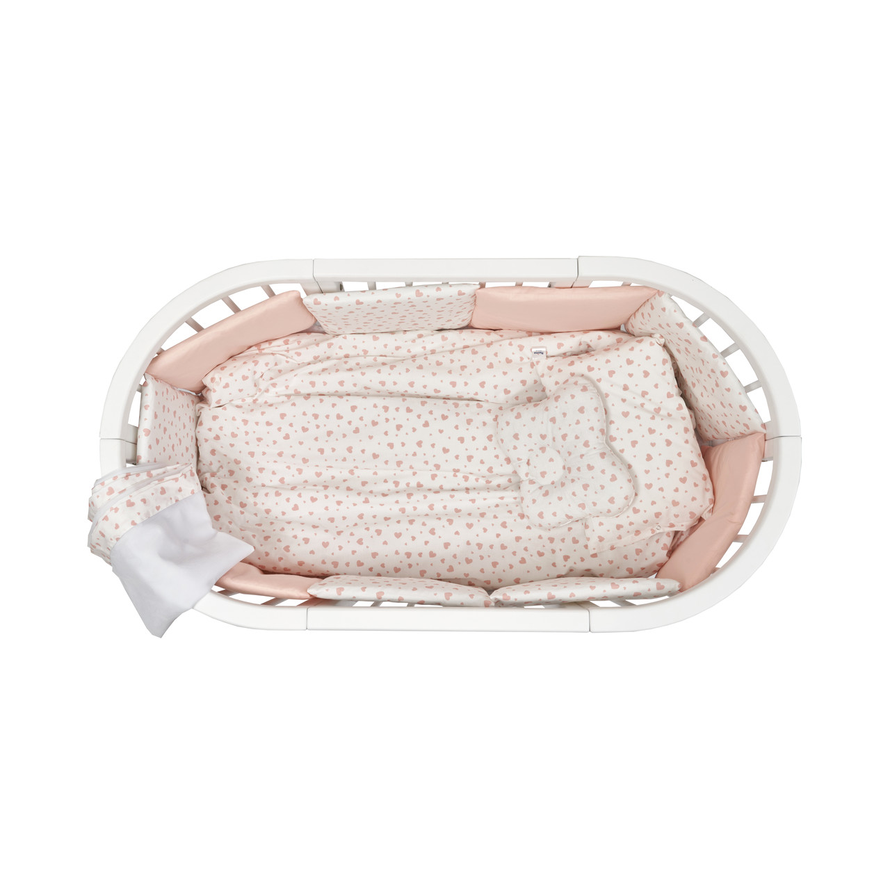 Постільний комплект 8 ел Twins Dolce Limited, Сердечка корал