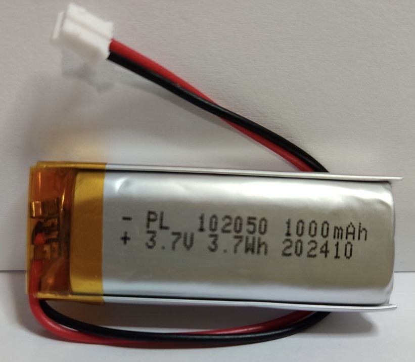 Акумулятор 102050 1000mAh 3.7V Li-pol з конектором призматичний