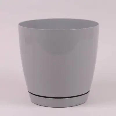 Горщик пластмасовий Тоскана круглий платиновий 11 см