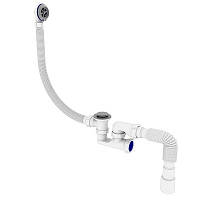 Сифон для ванни click-clack з ревізією, випуском та переливом Zerix CLICK CLACK клік-клак клік клак