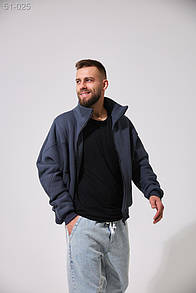 Бомбер чоловічий синій  оверсайз весна-осінь без капюшона Bomber