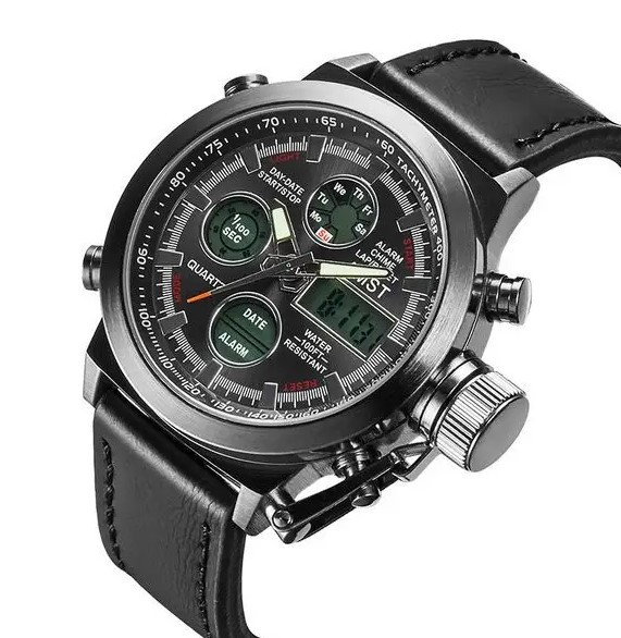 Чоловічий протиударний наручний годинник в армійському стилі AMST AM3003, Чорний, фото 1