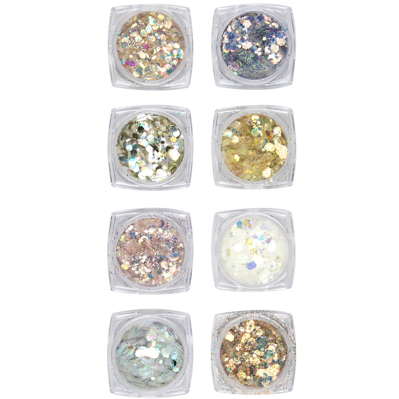 Брокат для декору нігтів перловий 8 шт.