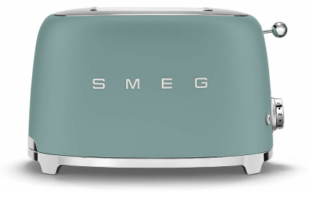 Матовий тостер із двома відділеннями Smeg TSF01EGMEU дизайнерський тостер із піддоном для крихт, фото 1
