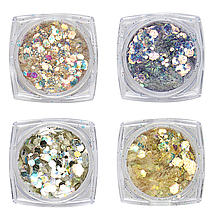 Брокат для декору нігтів перловий 8 шт., фото 2