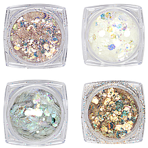 Брокат для декору нігтів перловий 8 шт., фото 3