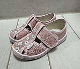 Дитячі тапочки на дівчинку текстильні Waldi Машадля садка рожеві 25-30, фото 5