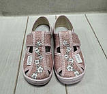 Дитячі тапочки на дівчинку текстильні Waldi Машадля садка рожеві 25-30, фото 4