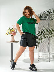 Крута та модна оверсайз футболка з бавовна зеленого кольору