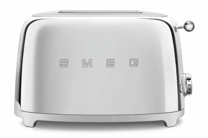 Глянцевий тостер із двома відділеннями Smeg TSF01SSEU дизайнерський тостер із піддоном для крихт
