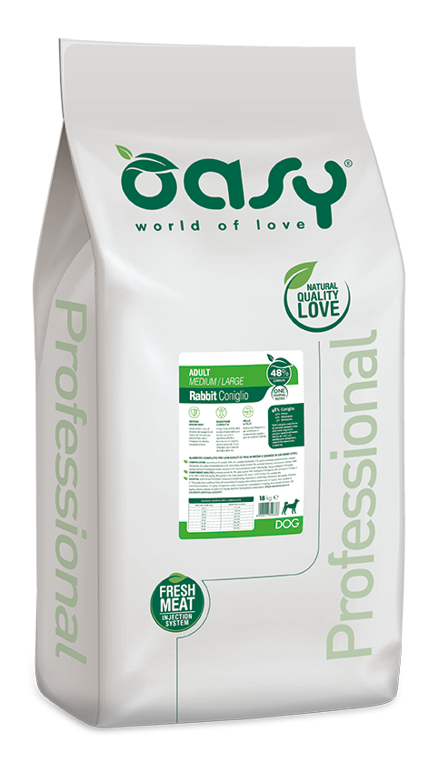 Сухий корм для собак середніх та великих порід Oasy One Animal Protein ADULT Medium and Large, кролик 18 кг