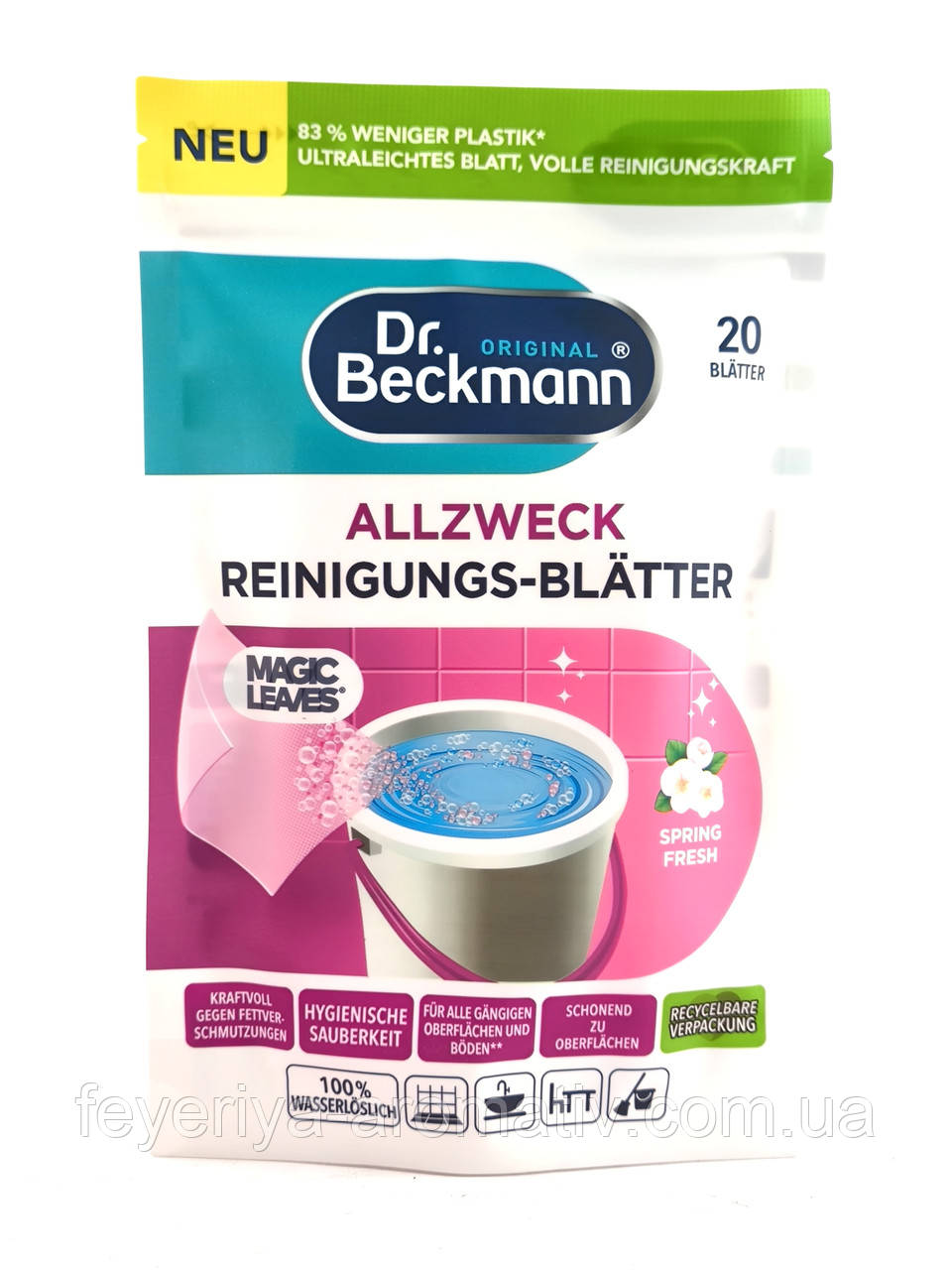 Універсальні очищувальні листи Dr. Beckmann Spring Fresh, 20 шт.