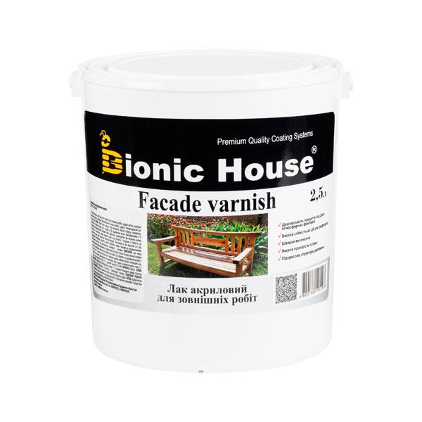 Лак фасадний акриловий Bionic House Facade Varnish (БІОНІК ХАУС) 0,8л напівматовий, фото 1