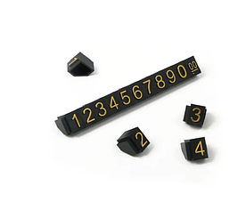 Пластикові цінники чорні маленькі набори, золоті цифри 4 мм, 6 мм, 100 шт.