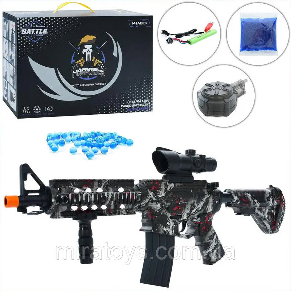 Дитячий автомат на орбізах Wolf Pro Max 002, акумулятор 7.4 V, 71 см, 2 магазини, 8000 орбізів