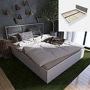 Ліжко з м'яким узголів'ям Лайт-1600 (основа Ламель)