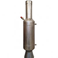 Теплообмінник водяний (14л) EcoSteel з клапаном на димар для лазні та сауни ф120мм (1мм - AISI 321) з Титаном