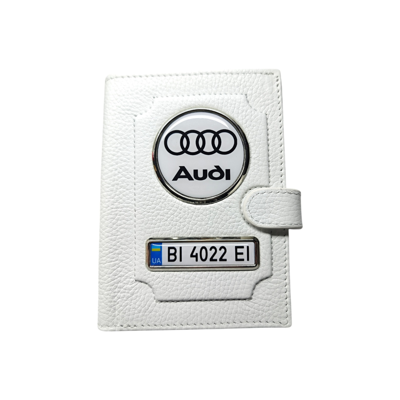 Портмоне для автодокументів Audi, натуральна шкіра біла