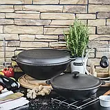 Сковорода чавунна WOK 4,7 л, Ø30 см Brizoll з кришкою-сковородою, фото 9