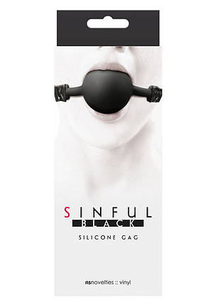 Кляп NS Novelties Sinful Silicone Gag Black, фото 2