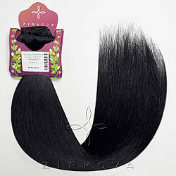 Натуральне Слов'янське Волосся на Заколках 55-60 см 110 грам, Чорний №01