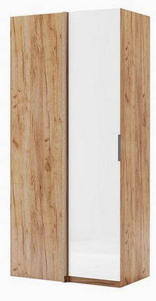 Шафа Асті / Asti приставна Кут-90 2106х1000х550мм дуб крафт + білий глянець Миро-Марк, фото 1
