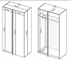 Шафа Асті / Asti приставна Кут-90 2106х1000х550мм дуб крафт + білий глянець Миро-Марк, фото 3