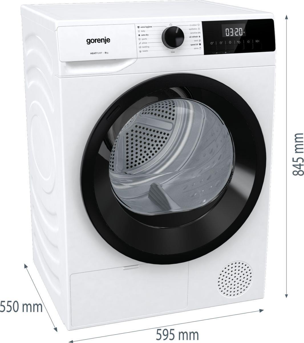 Сушильна машина Gorenje DHNE82 білий з чорним DS, фото 1