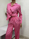 Жіноча піжама зі штанами в смужку, фото 3