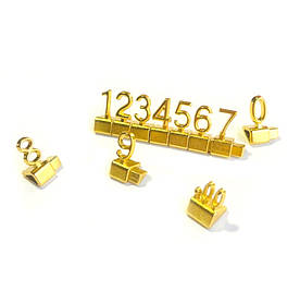Металеві цінники золотистий набір, цифри 8х20 мм, 100 шт.