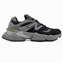 Кросівки New Balance 9060 Black grey Castlerock Унісекс Нью Беланс 9060 чорні з сірим замшеві, фото 2
