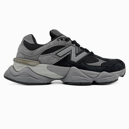 Кросівки New Balance 9060 Black Castlerock Унісекс Нью Беланс 9060 чорні з сірим замшеві, фото 1