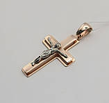 Хрест з розп'яттям в червоному золоті, фото 2