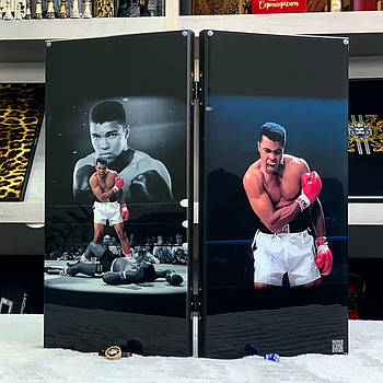 Нарди скляні у поєднанні з деревом боксер Алі 50×24×6см на подарунок