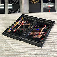 Нарди скляні у поєднанні з деревом боксер Алі 50×24×6см на подарунок, фото 6