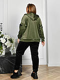 9977-6 Спортивний костюм жіночий на блискавці велюр батал (4 од: 54,56,58,60), фото 2