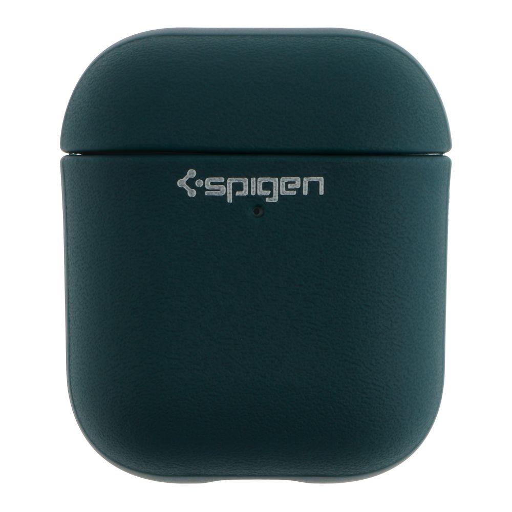 Футляр TPU Spigen Leather Armor для Airpods 1/2 Колір Dark Green, фото 1