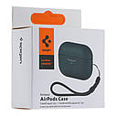Футляр TPU Spigen Leather Armor для Airpods 1/2 Колір Dark Green, фото 6
