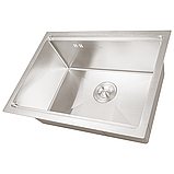 Кухонна мийка Nett NS-5742 нержавіюча прихована 3.0/1.0, фото 7