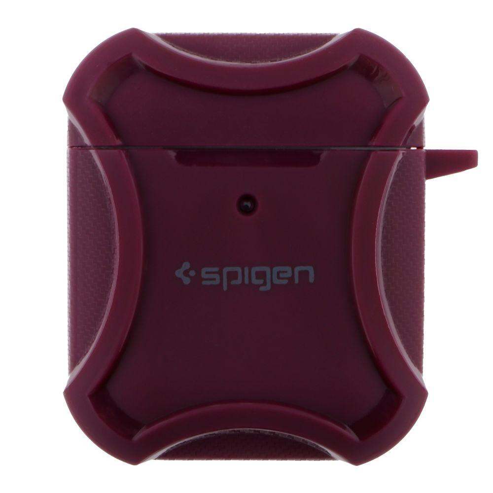 Футляр TPU Spigen DuraPro Flex with Hook для Airpods 1/2 Колір Bordo, фото 1