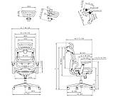(з вітрини Львова) Інноваційне ергономічне крісло GTChair Open-F підставка для ніг, біла сітка, сидіння піна сіре, алюм. база, фото 9