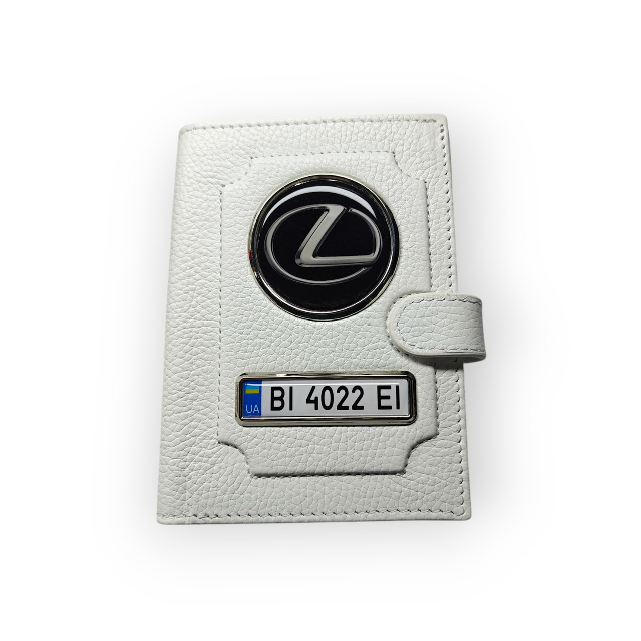 Портмоне для автодокументів Lexus, натуральна шкіра біла